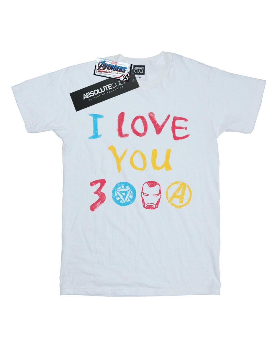 Marvel Boys Avengers Endgame I Love You 3000 Crayons T-Shirt - White - 1