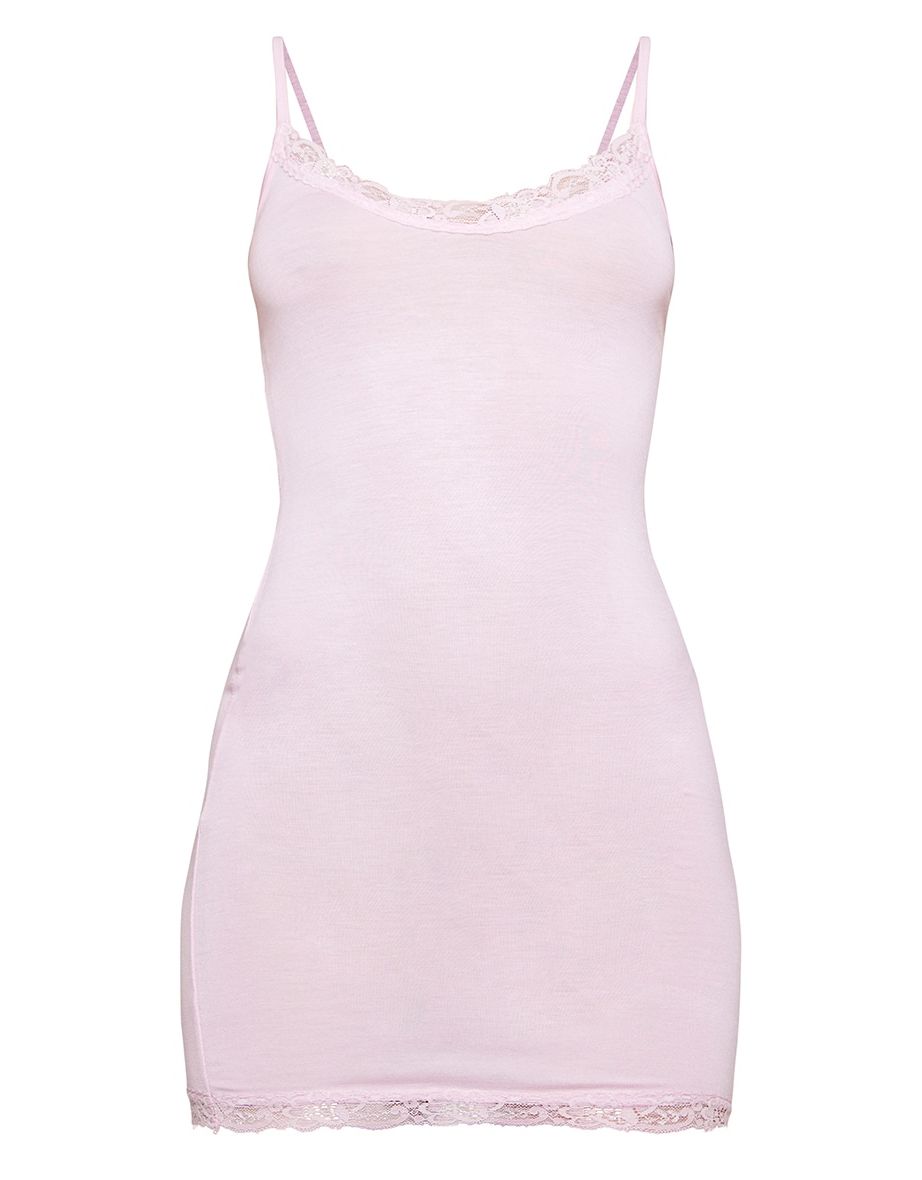 Pink Jersey Lace Trim Nightie - 4