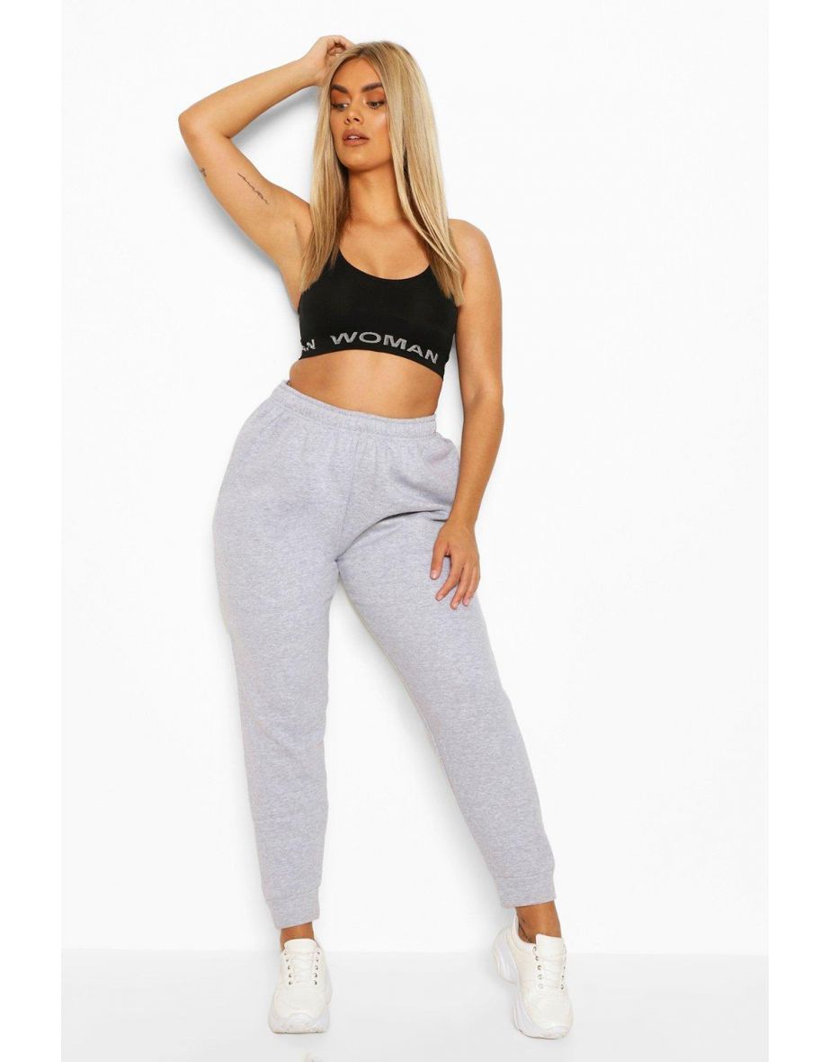 Women's Grey Plus Internal Drawstring Joggers