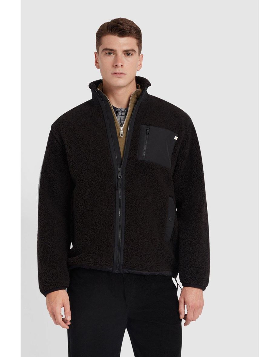 Bradley Full Zip Sherpa Fleece Black