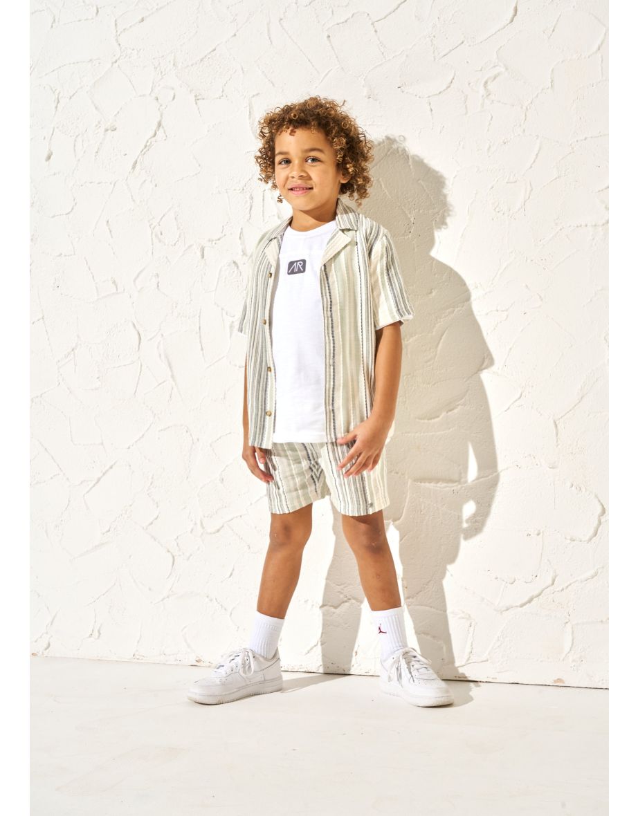 Tyler Blue Textured Stripe Shorts