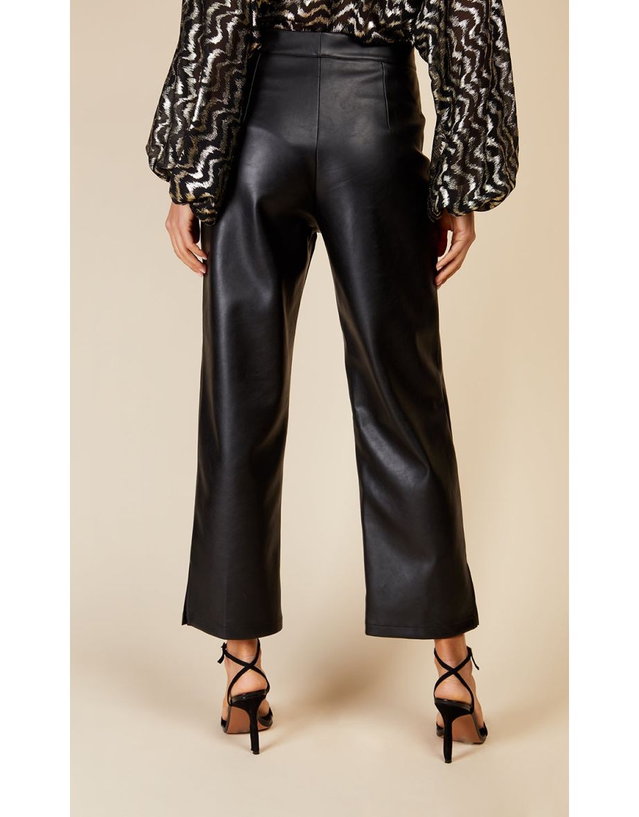 Black PU Trousers by Vogue Williams - 3