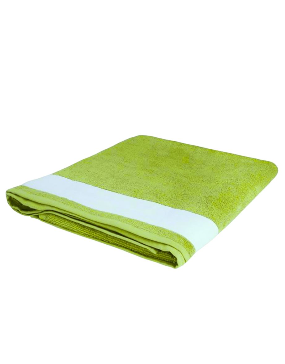 SOLS Lagoon Cotton Beach Towel - Lime Green/White - 1
