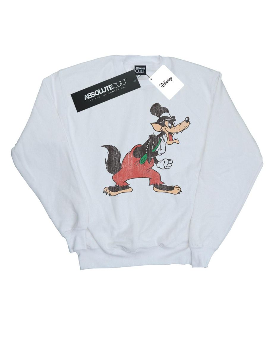 Disney Girls Three Little Pigs Big Bad Wolf Sweatshirt - White