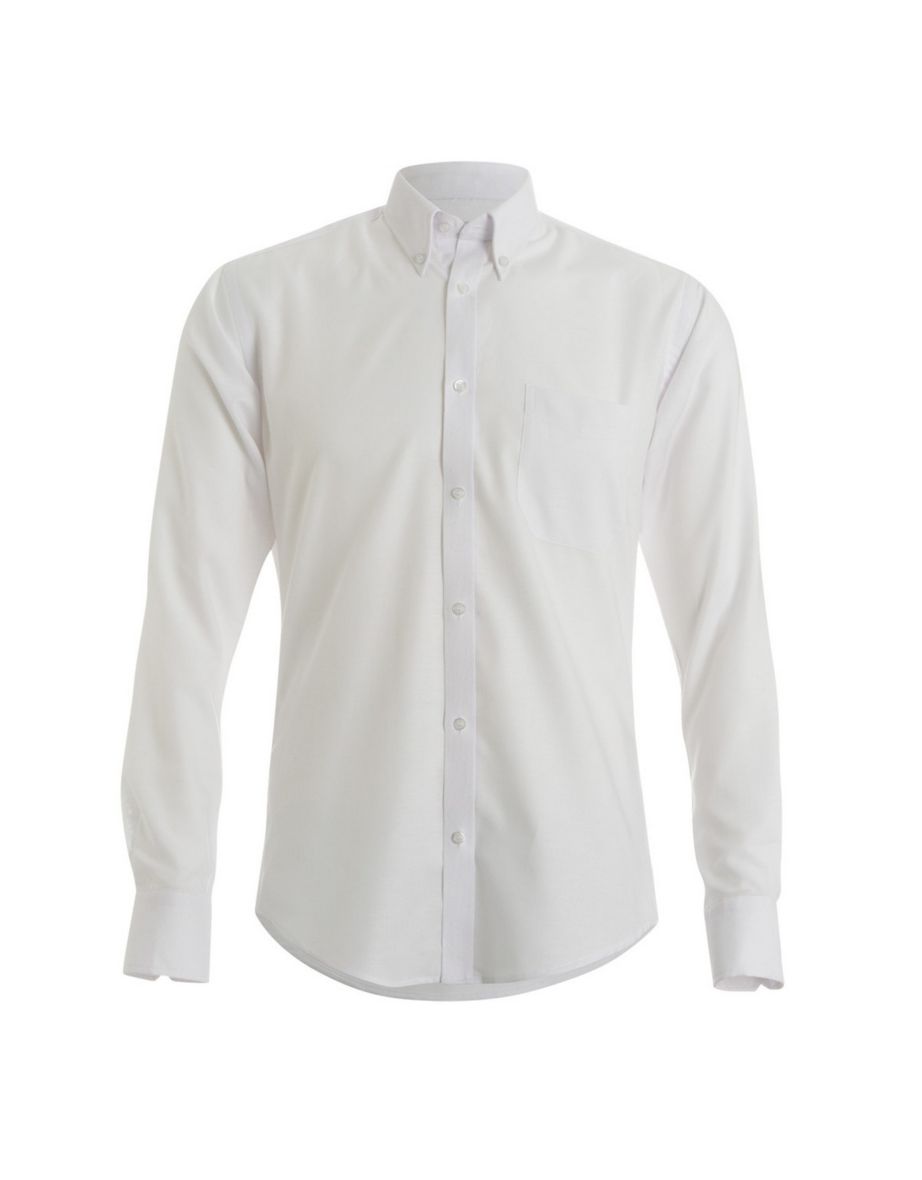 Kustom Kit Mens Long Sleeve Oxford Twill Shirt - White