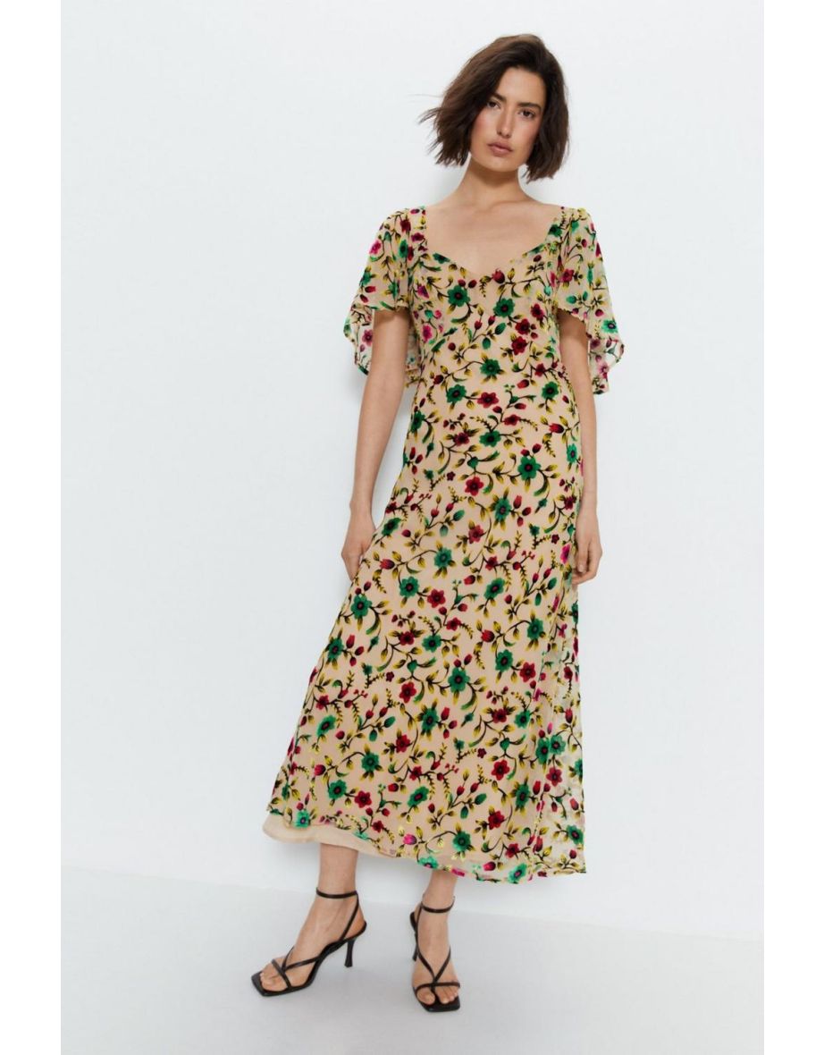 Floral Devore Maxi Dress