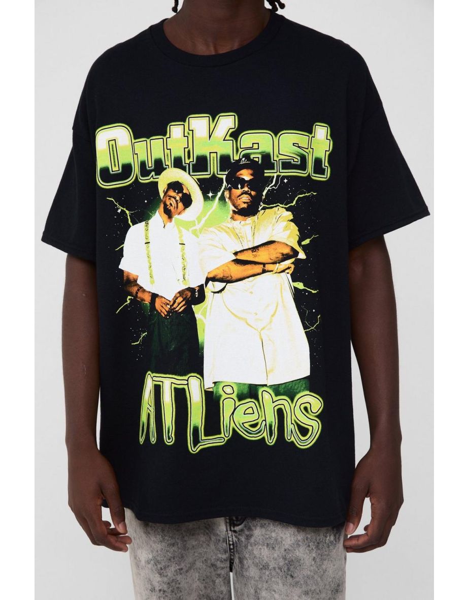 Oversized Outkast License Print T-Shirt - black - 2