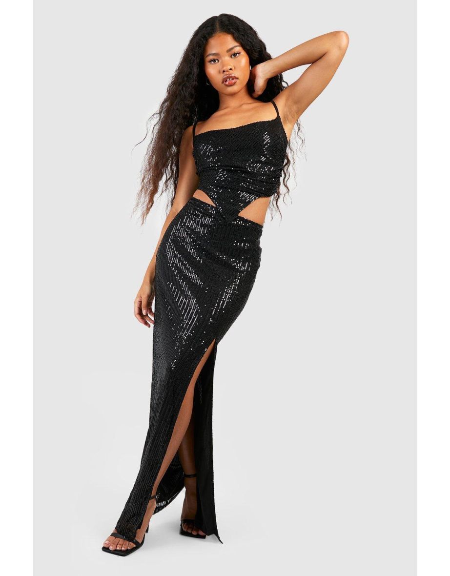 Black glitter clearance maxi skirt