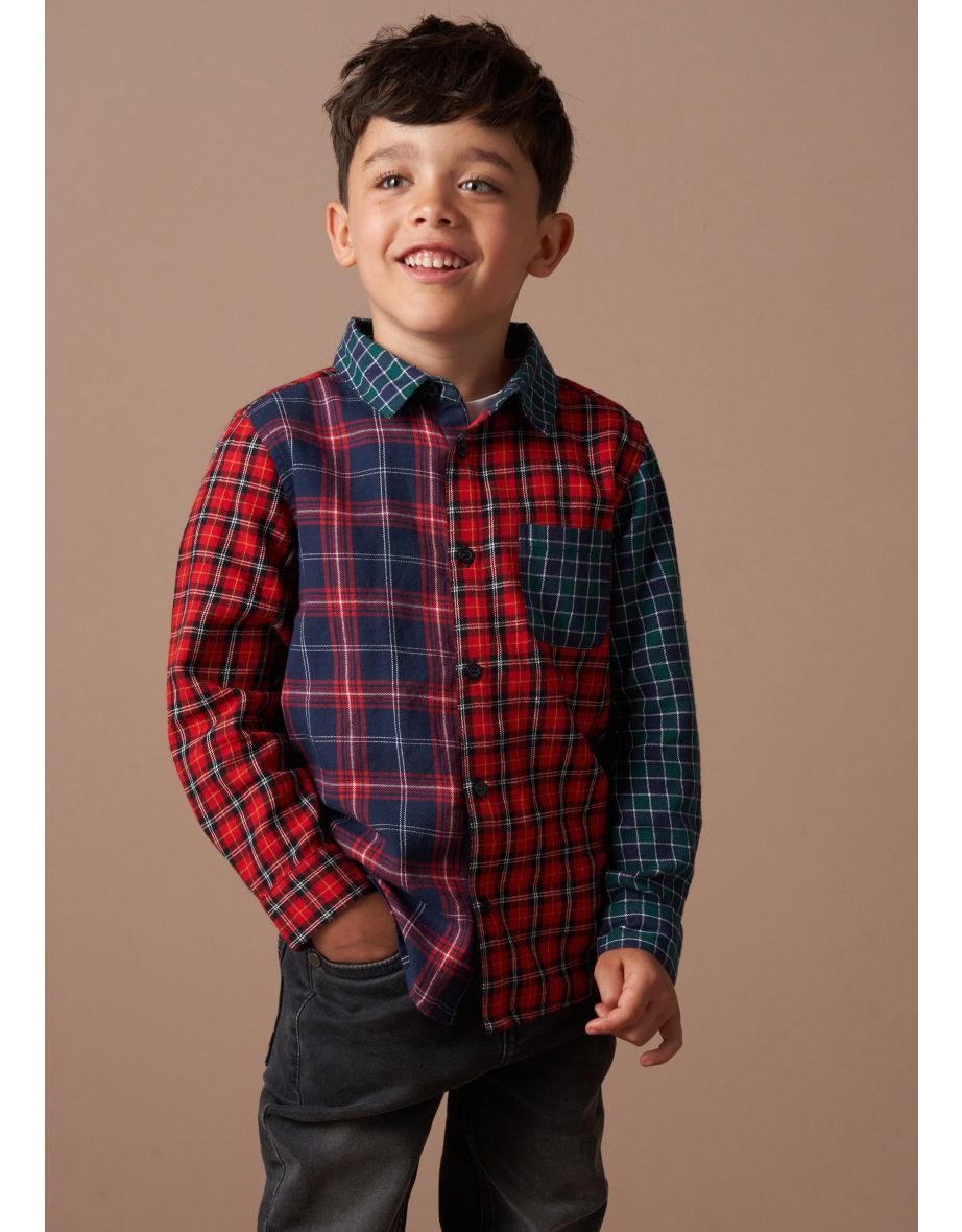Lewis Red Mixed Check Shirt