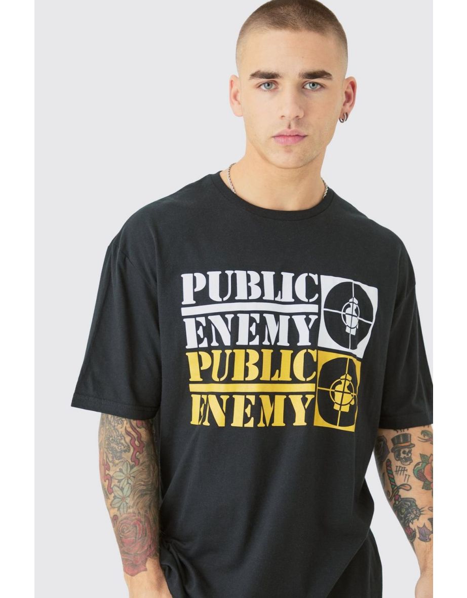 Oversized Public Enemy License T-shirt - black - 2