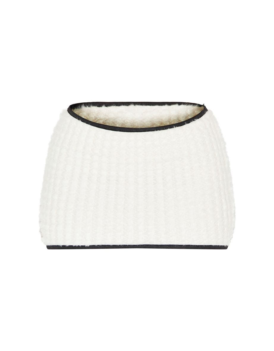 Petite White Fluffy Knit Mini Skirt - 5