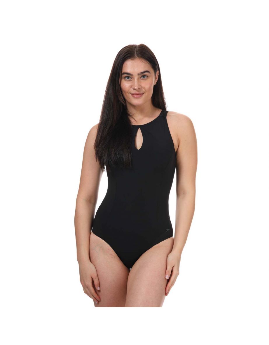 Shop Women s Speedo Sculpture Vivashine Swimsuit in Black Online in Qatar VogaCloset