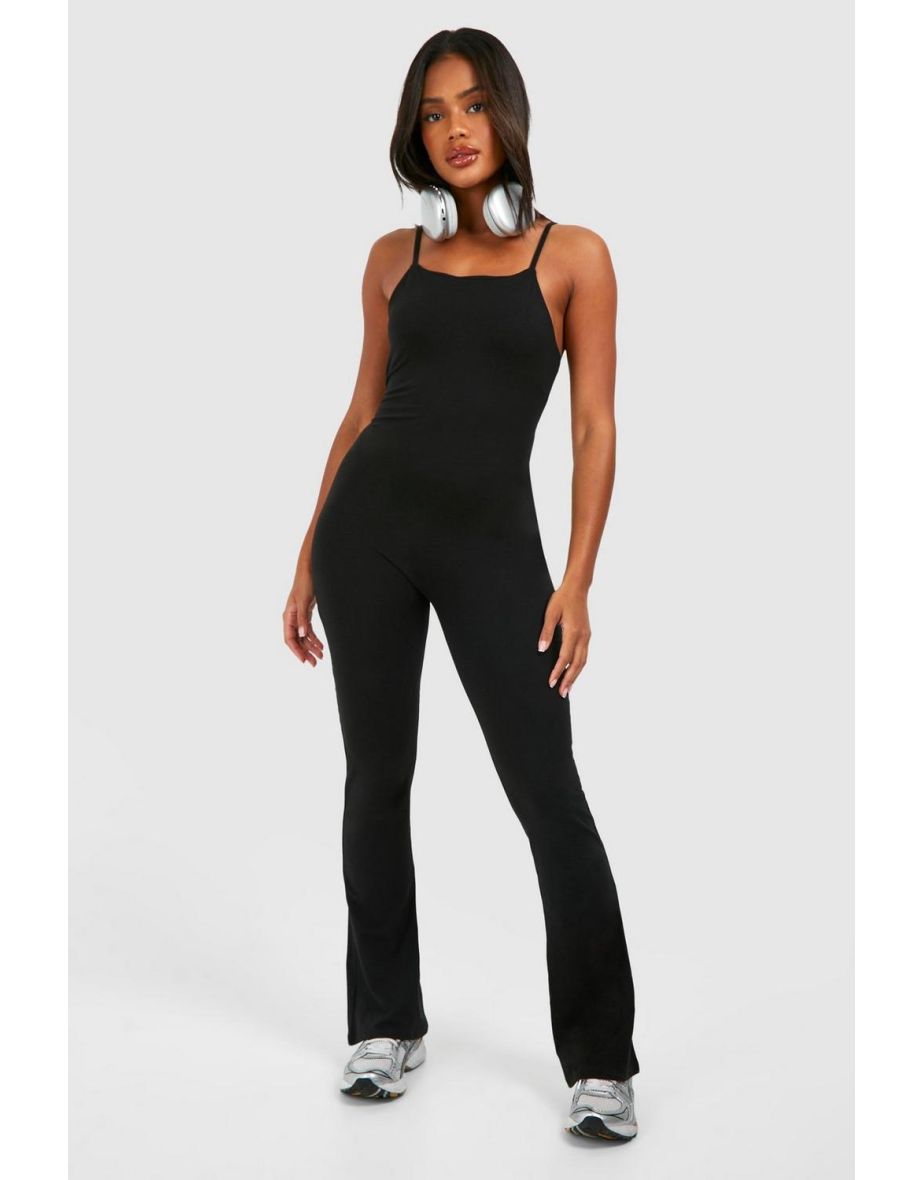 Super Soft Strappy Yoga Unitard - black