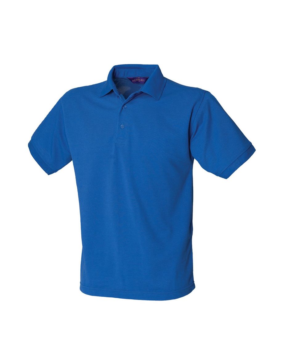 Henbury Mens Polycotton Heavy Polo Shirt - Royal Blue