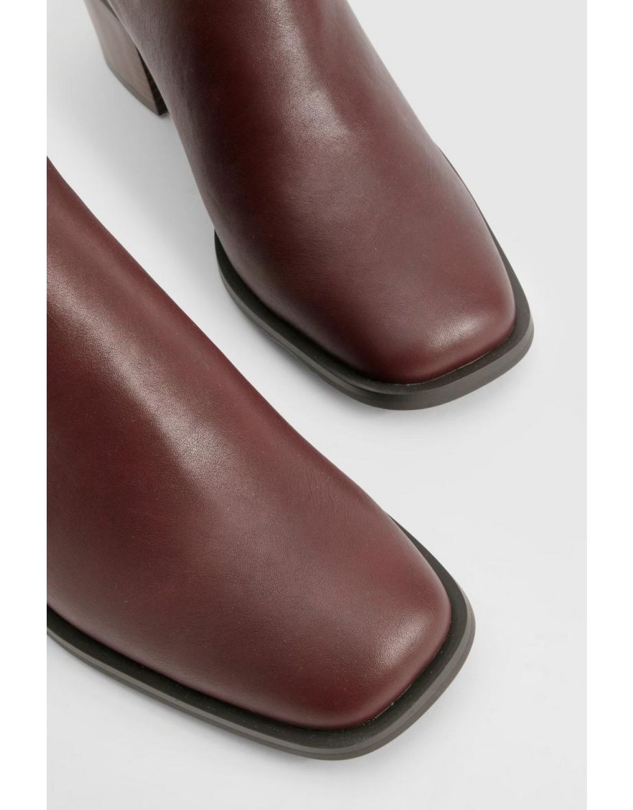 Wooden Block Heel Tab Detail Shoe Boots - 3