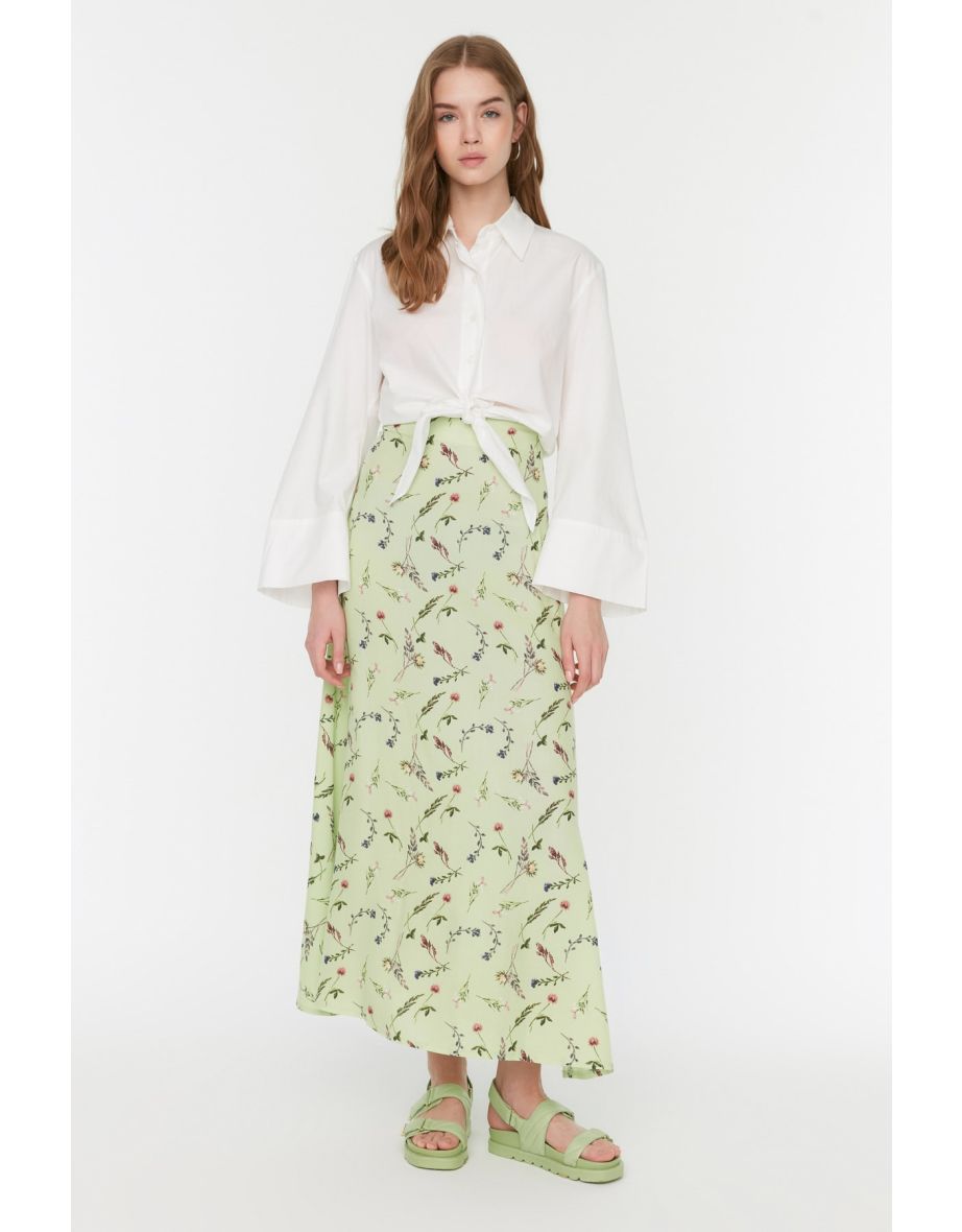 Column Maxi Skirt with Floral Prints