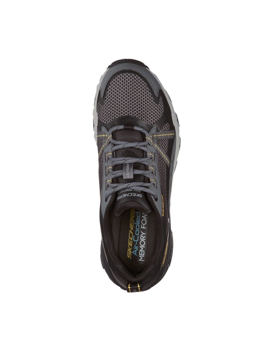Skechers Mens Max Protect Leather Trainers - Charcoal/Black/Grey - 3