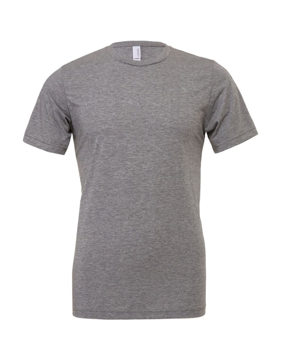 Canvas Mens Triblend Crew Neck Plain Short Sleeve T-Shirt - Grey Triblend