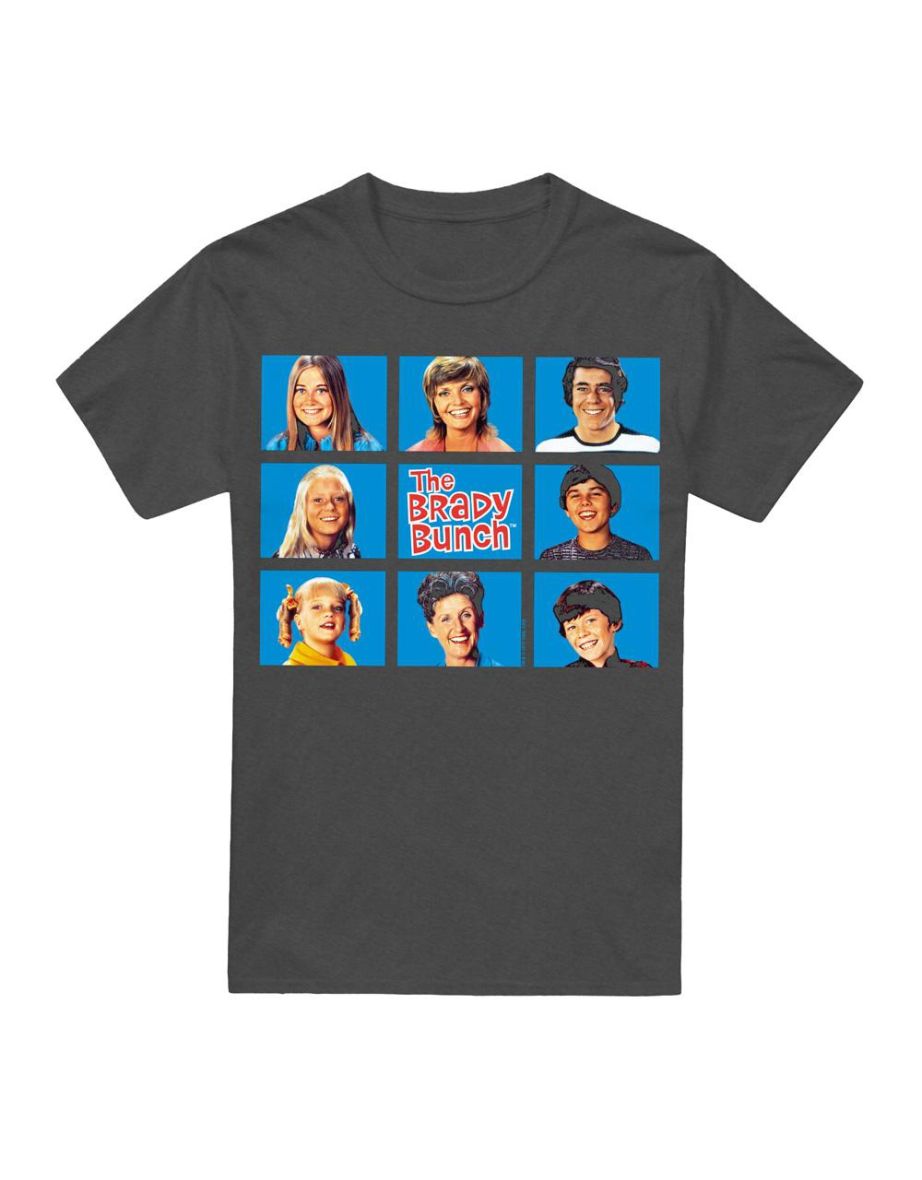 The Brady Bunch Unisex Adult Framed T-Shirt - Charcoal