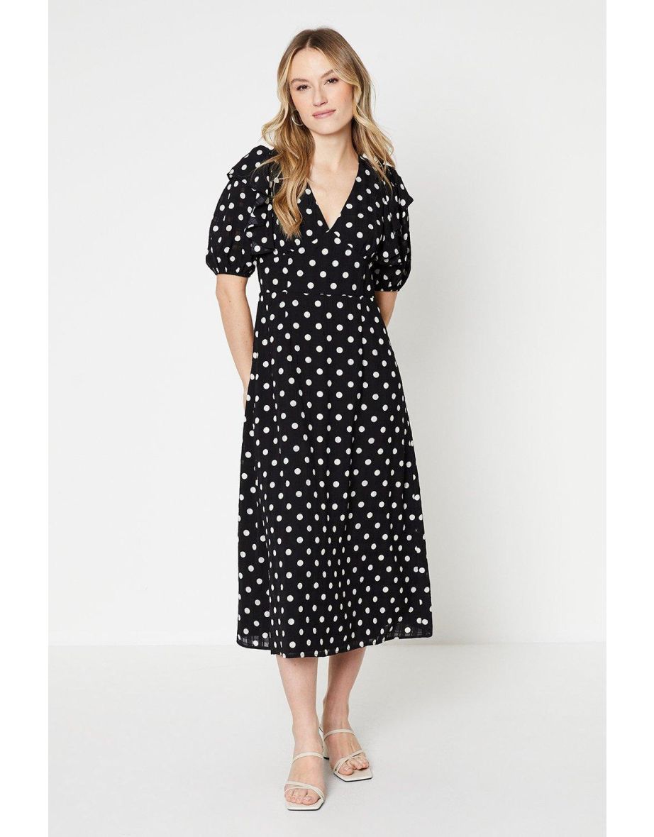 Deals oasis spot chiffon blouse dress