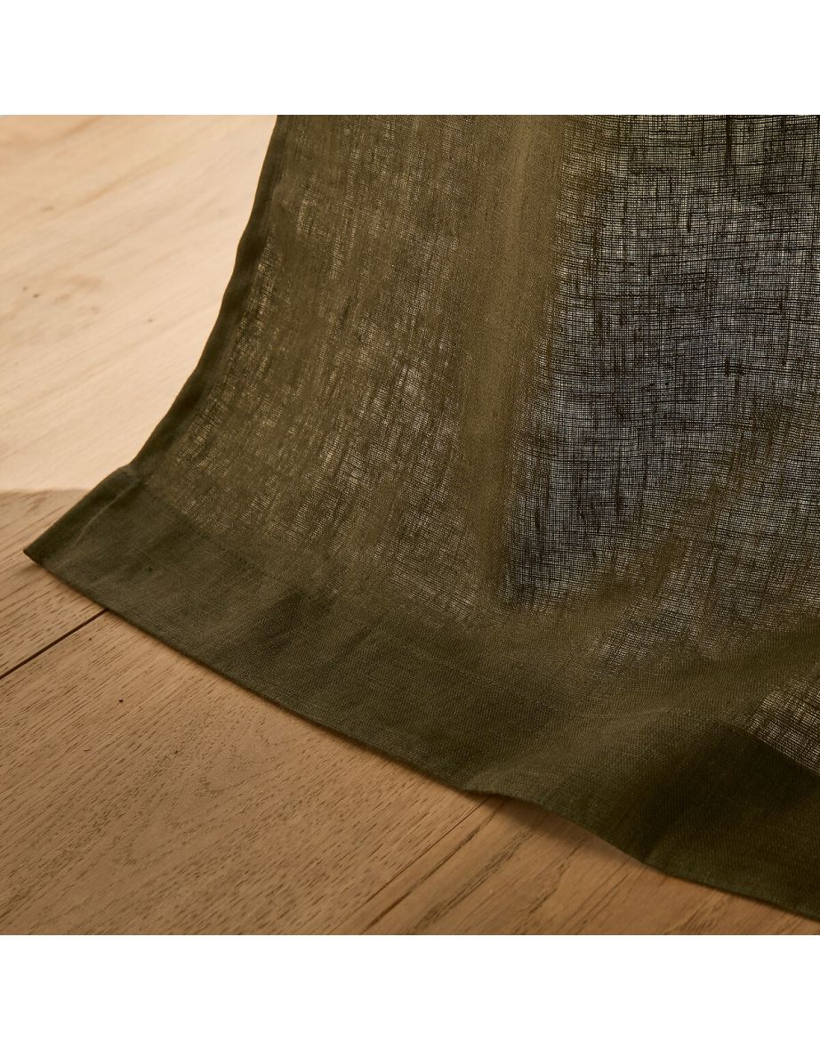 Private Ruffled 100% Washed Linen Curtain - 2