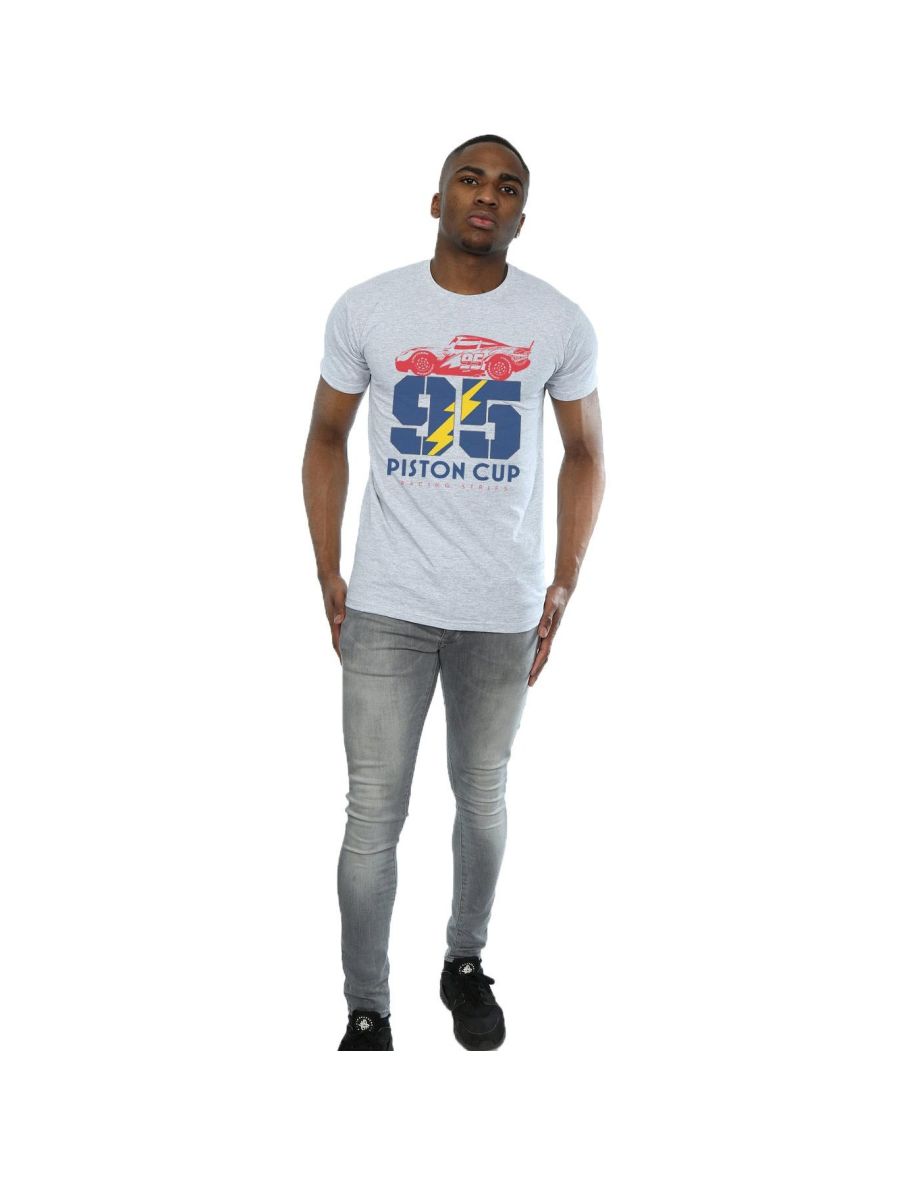 Disney Mens Cars Piston Cup 95 T-Shirt - Sports Grey - 3