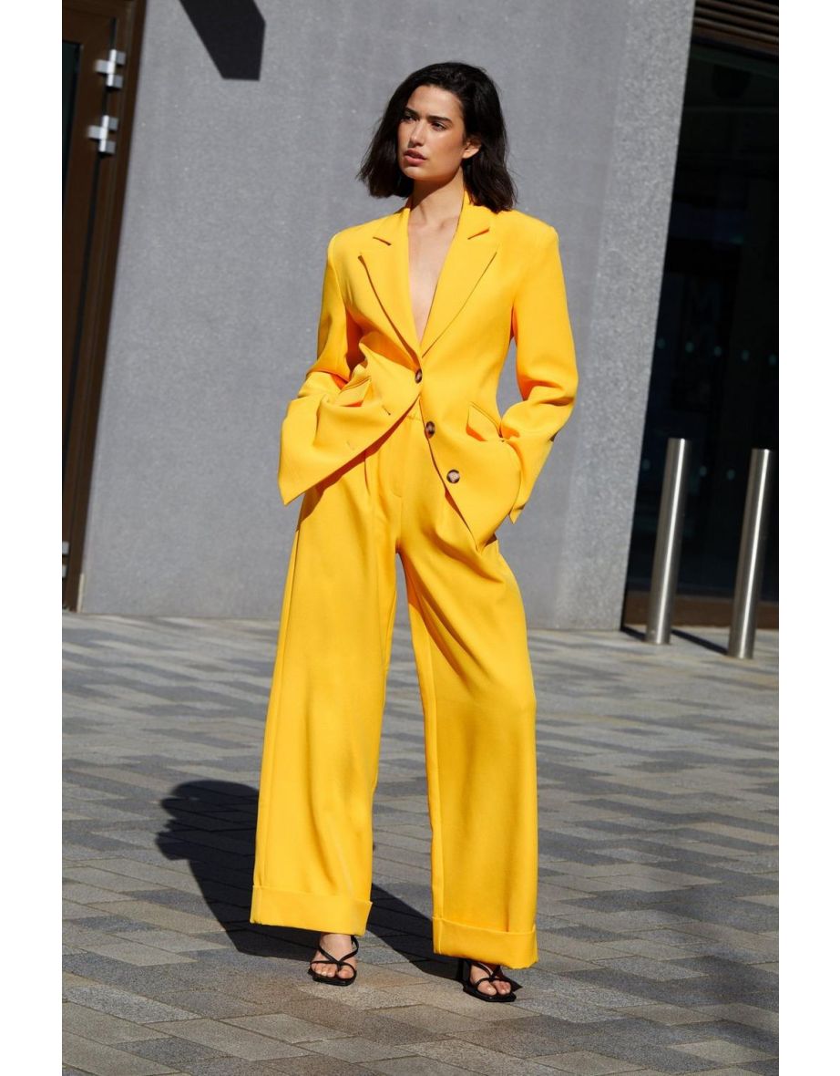 Premium Tailored Turn Up Wide Leg