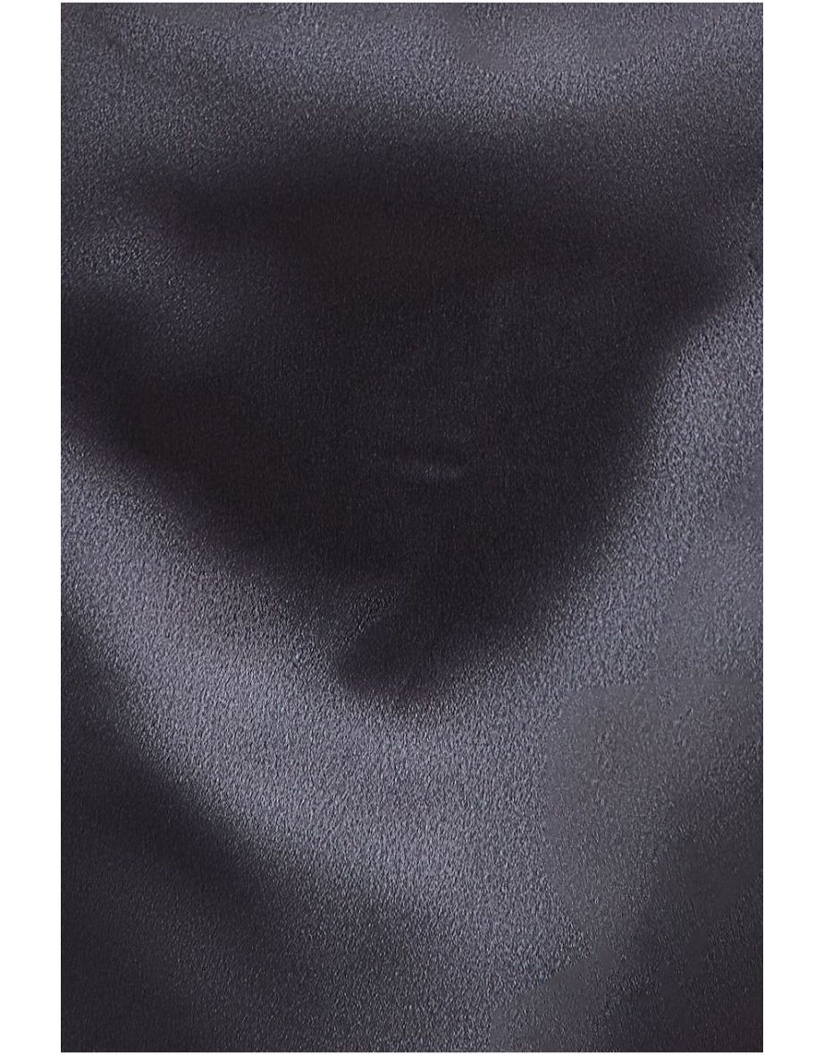 Goddiva Cowl Bardot Satin Twill Maxi Dress - Black - 3