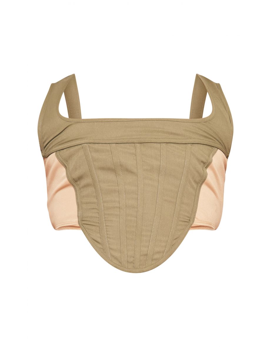 Khaki Cargo Panel Corset - 4