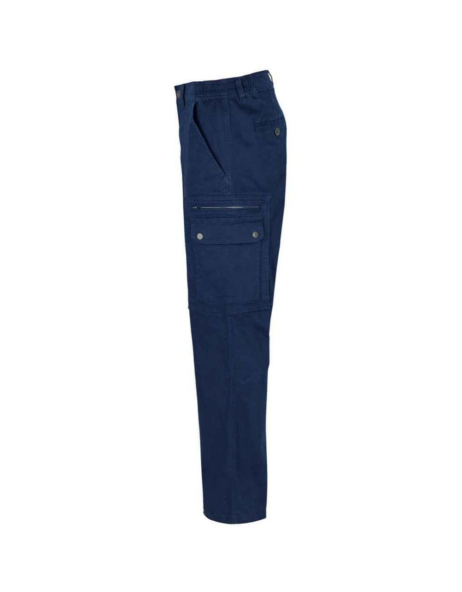 SOLS Mens Docker Stretch Cargo Trousers - Navy - 1