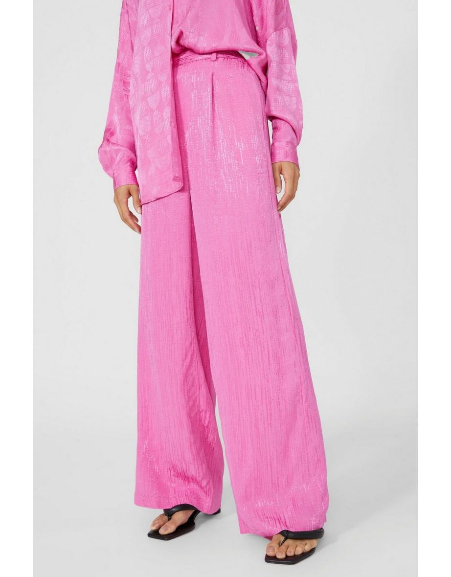 Jacquard Co-ord Shirt And Trousers - pink - 3