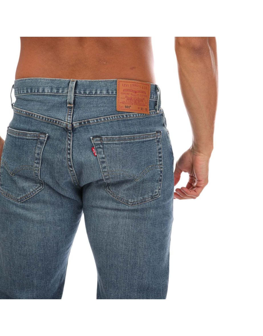 Men's Levis 501 Original Fit Jeans in Blue - 2