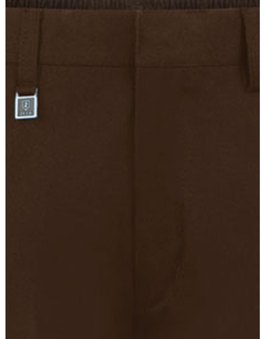 Zeco Boys School Slim Fit Trousers in Brown - 2