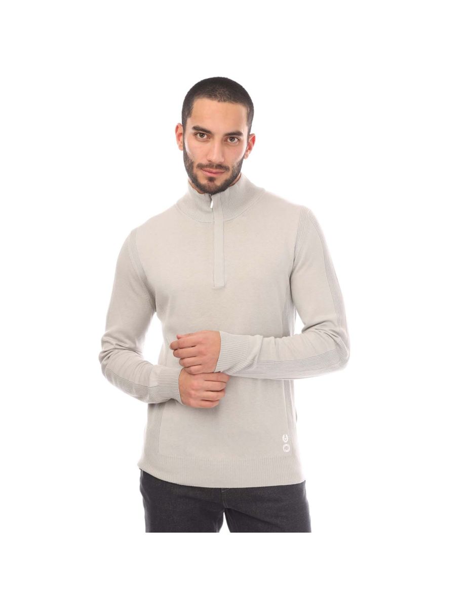 Men's Belstaff Cotton Silk Blend Challenger Sweater in Grey