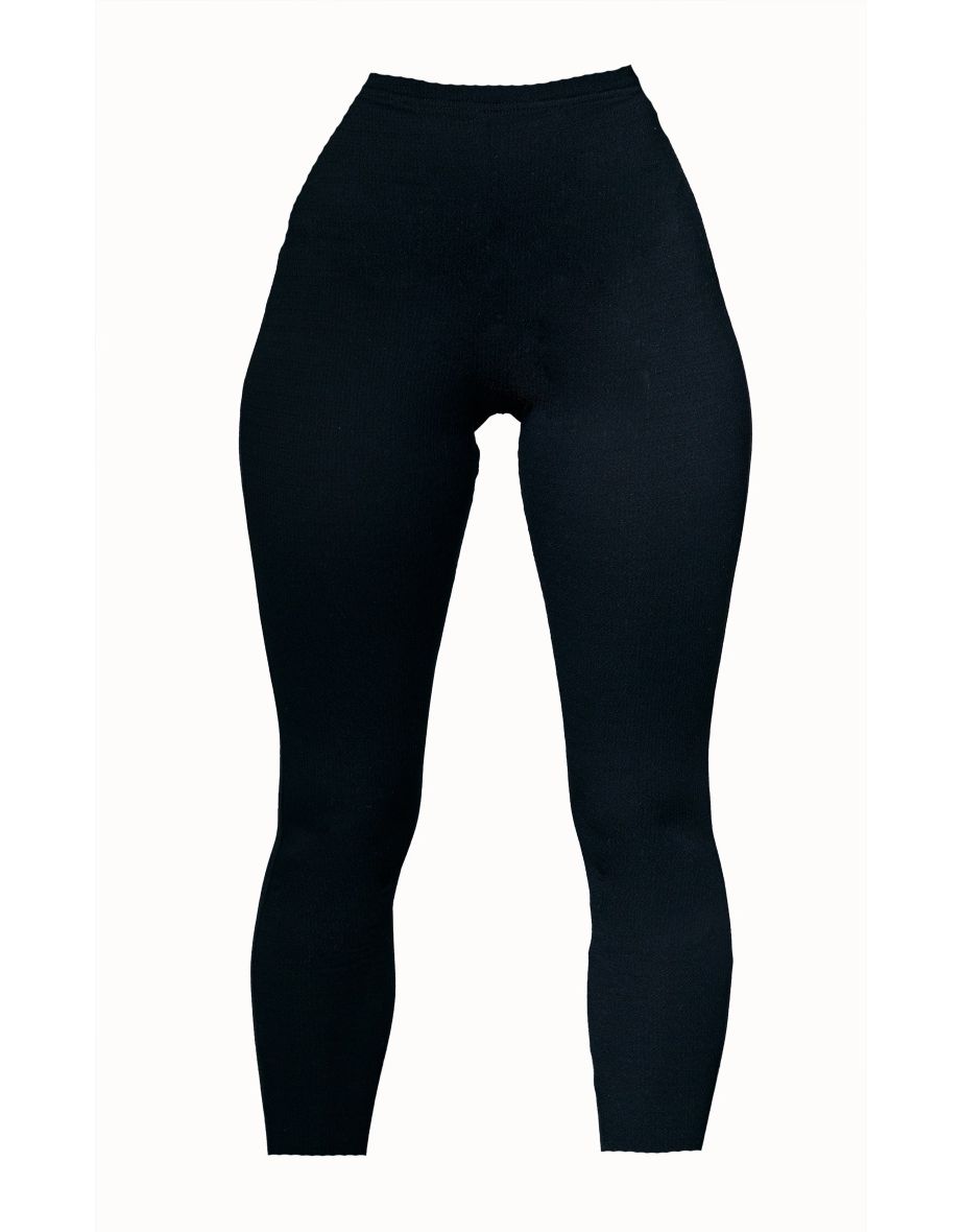 Black Sculpt Rib Leggings - 4