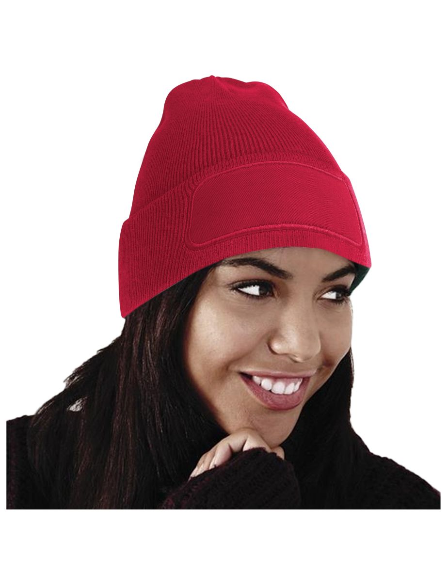 Beechfield Unisex Plain Winter Beanie Hat / Headwear (Ideal for Printing) - Classic Red - 2