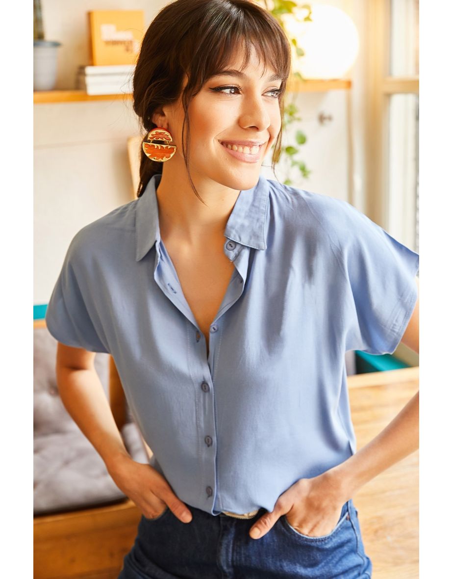 Women's Indigo Bat Viscose Shirt