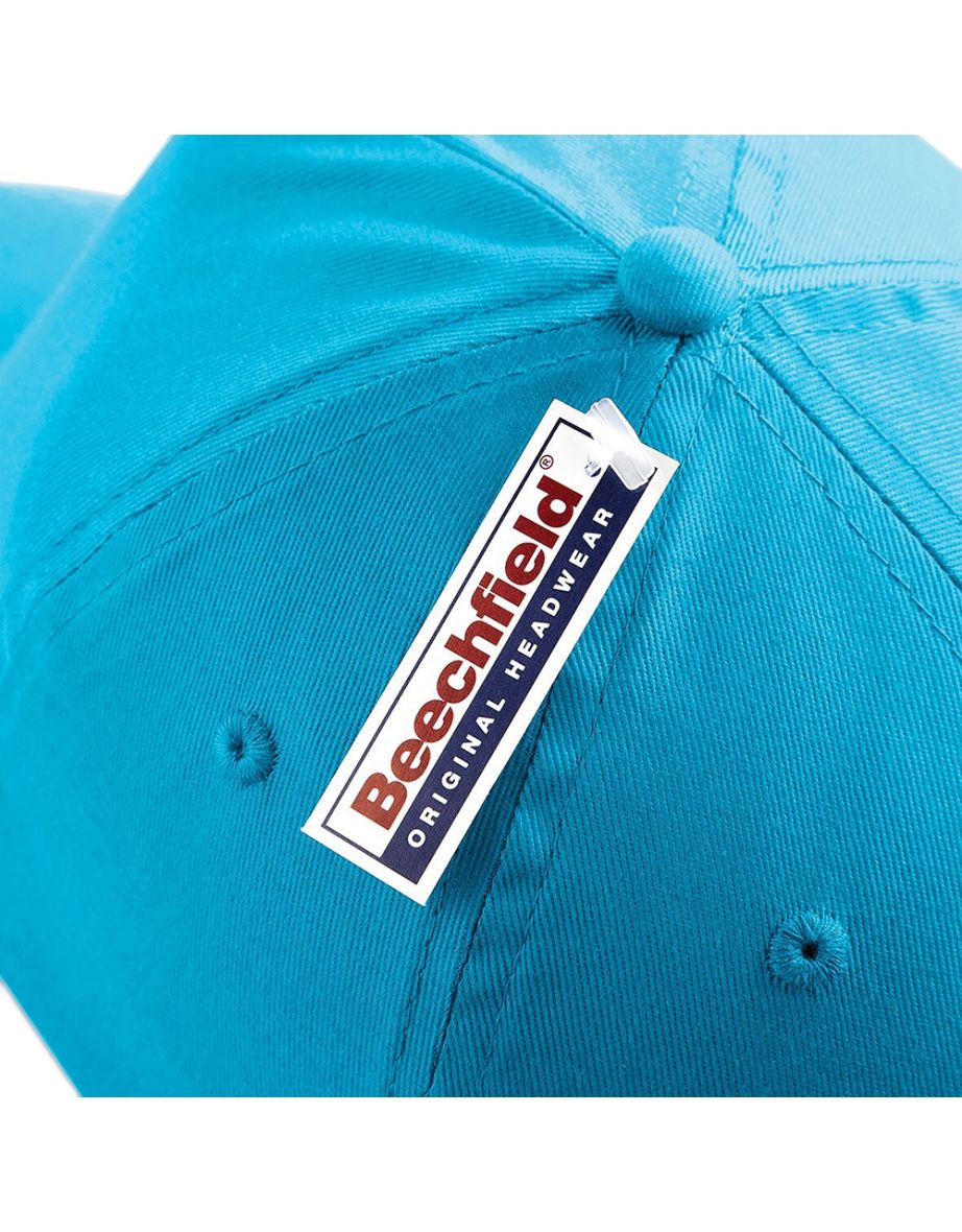 Beechfield Plain Unisex Junior Original 5 Panel Baseball Cap - Surf Blue - 3