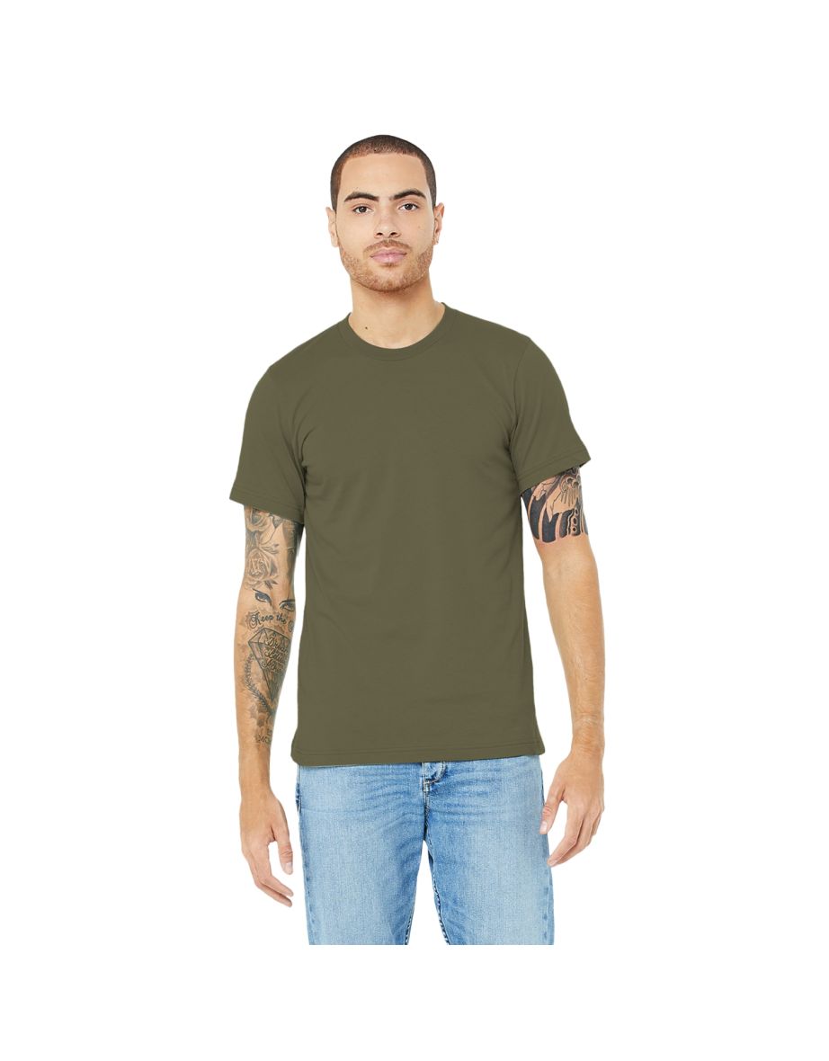 Canvas Unisex Jersey Crew Neck T-Shirt / Mens Short Sleeve T-Shirt - Military Green