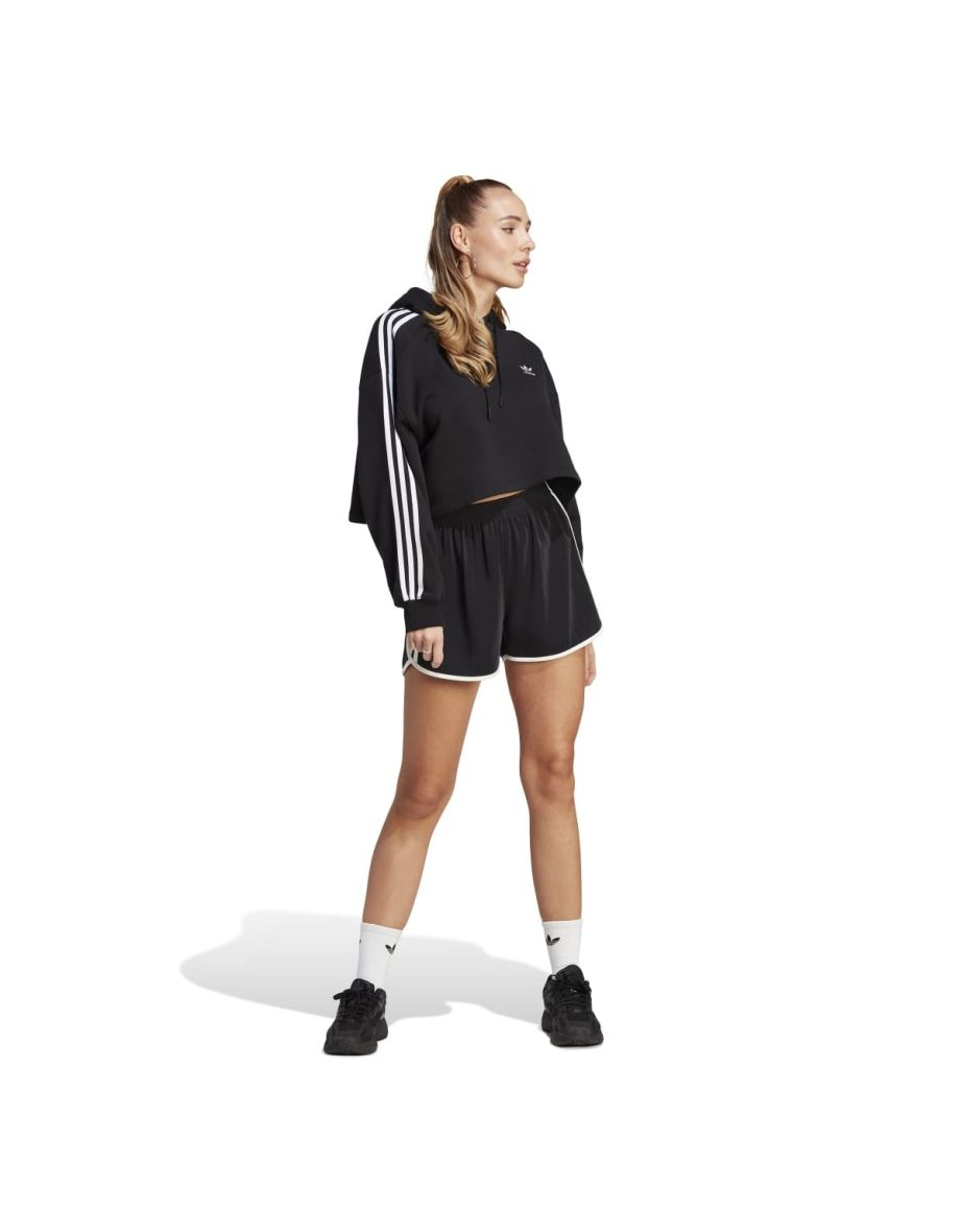 Women's adidas Originals Adicolor Classic Cropped Hoodie in Black