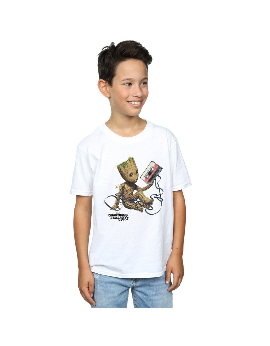 Marvel Boys Guardians Of The Galaxy Groot Tape T-Shirt - White