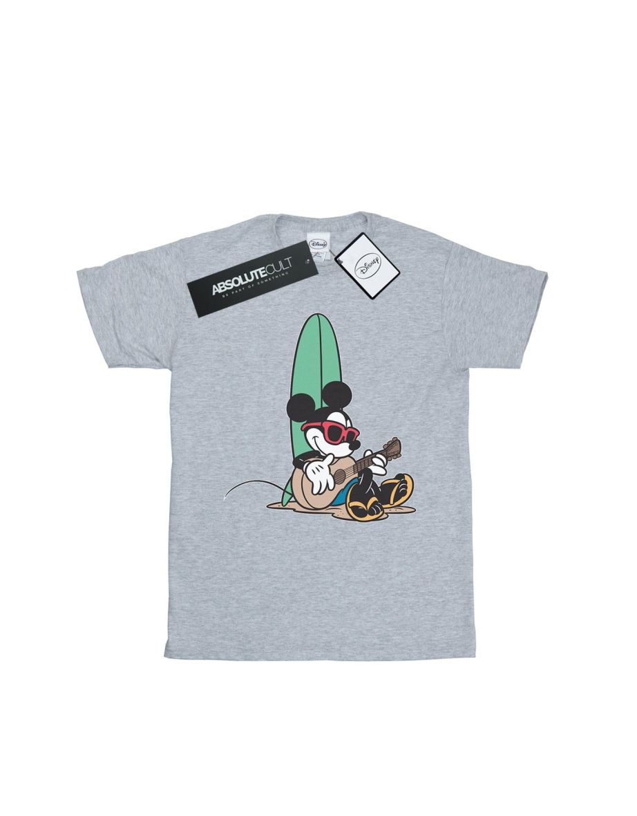 Disney Mens Mickey Mouse Surf And Chill T-Shirt - Sports Grey