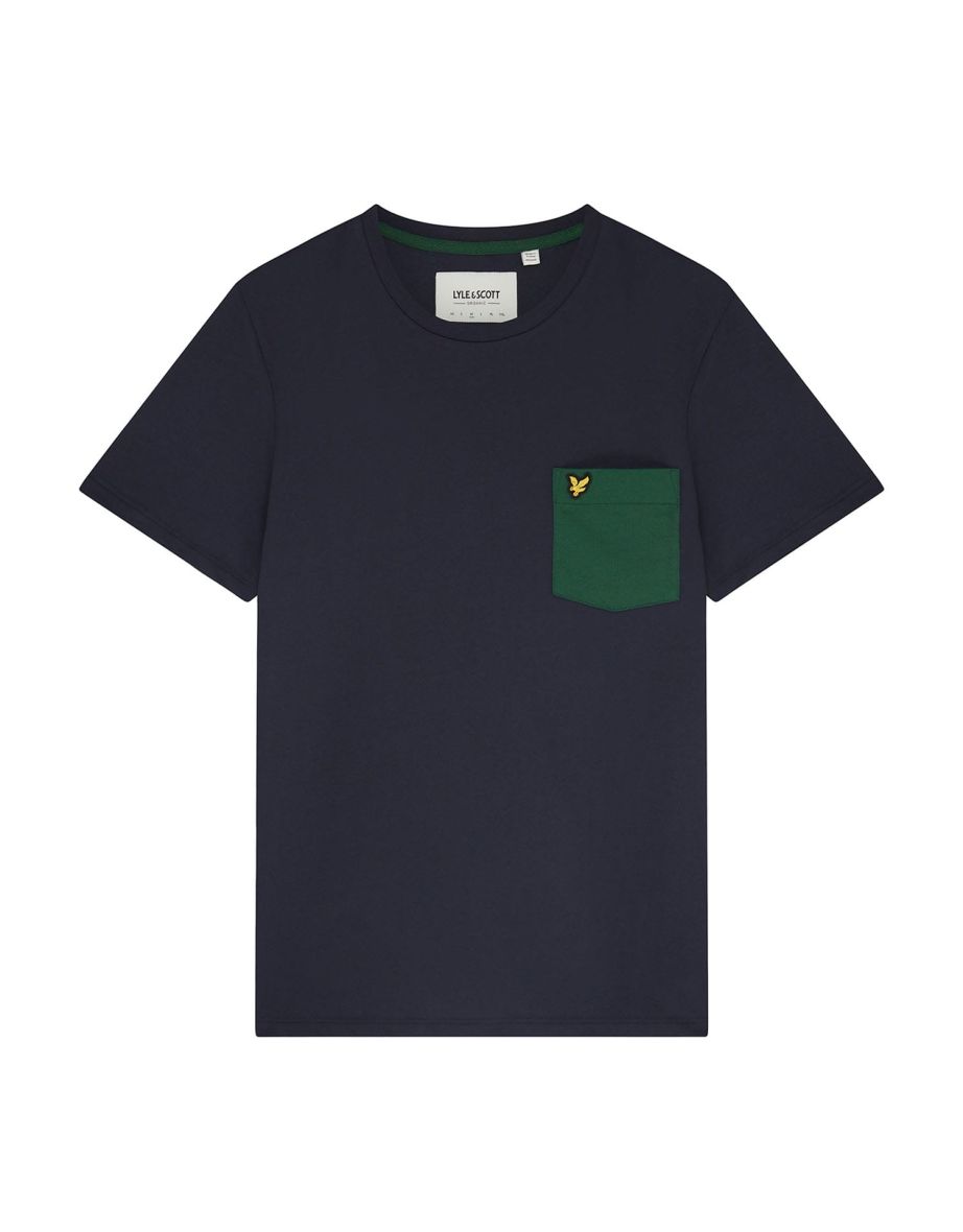 Men's Lyle And Scott Contrast Pocket T-Shirt in Blue - 3