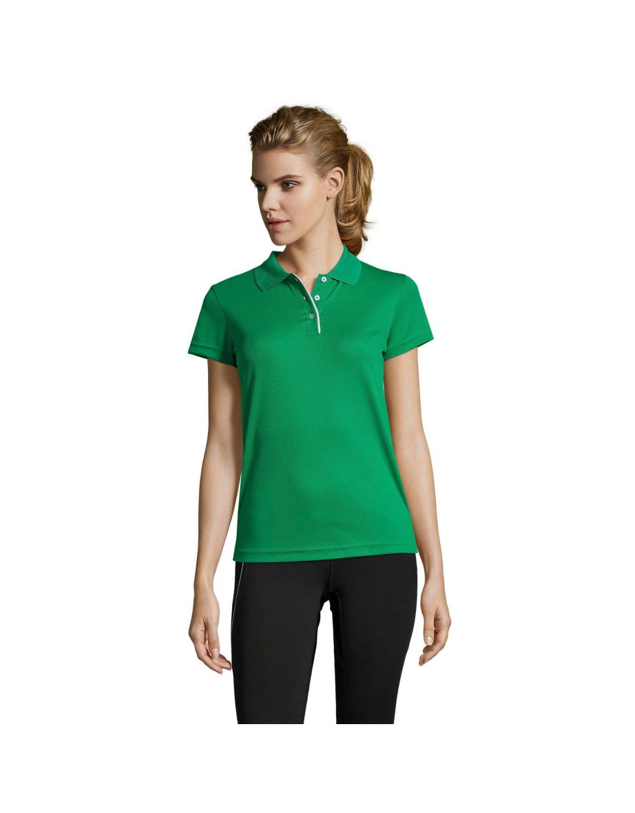 SOLS Womens/Ladies Performer Short Sleeve Pique Polo Shirt - Kelly Green - 3