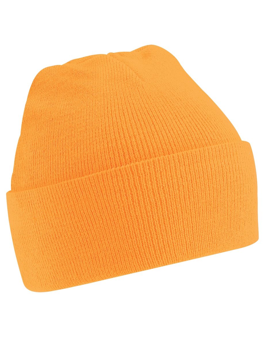 Beechfield Soft Feel Knitted Winter Hat - Fluorescent Orange