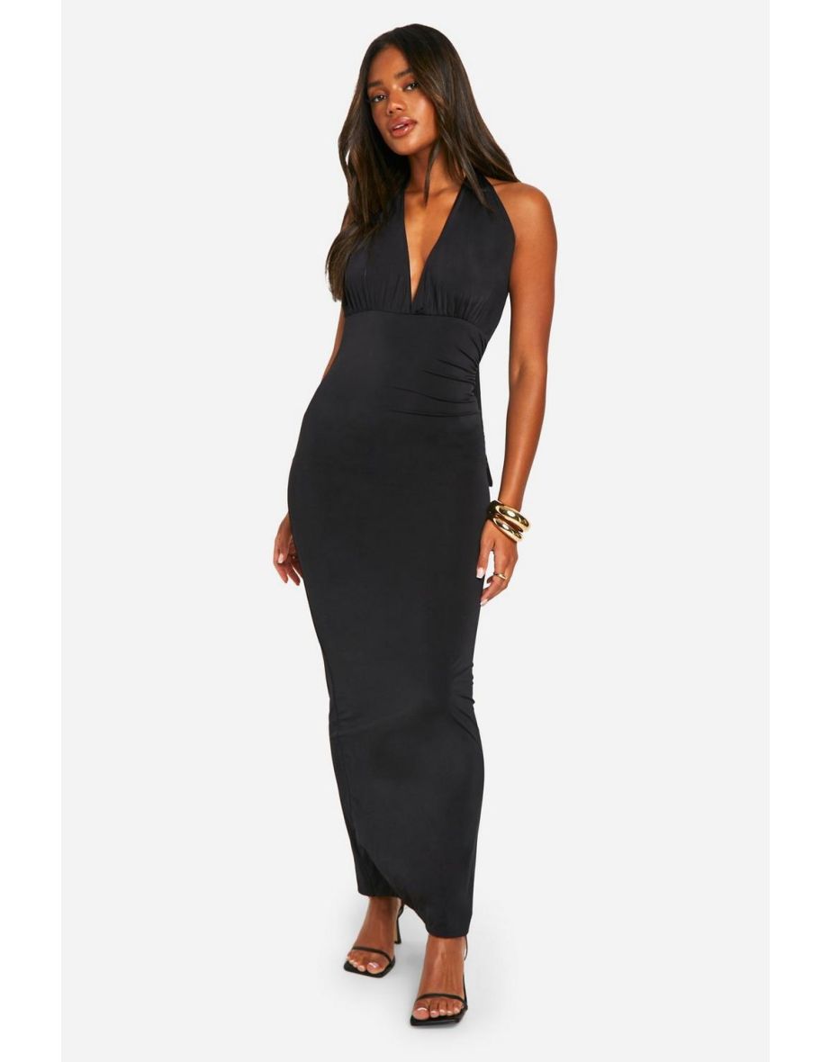 Slinky Plunge Maxi Dress