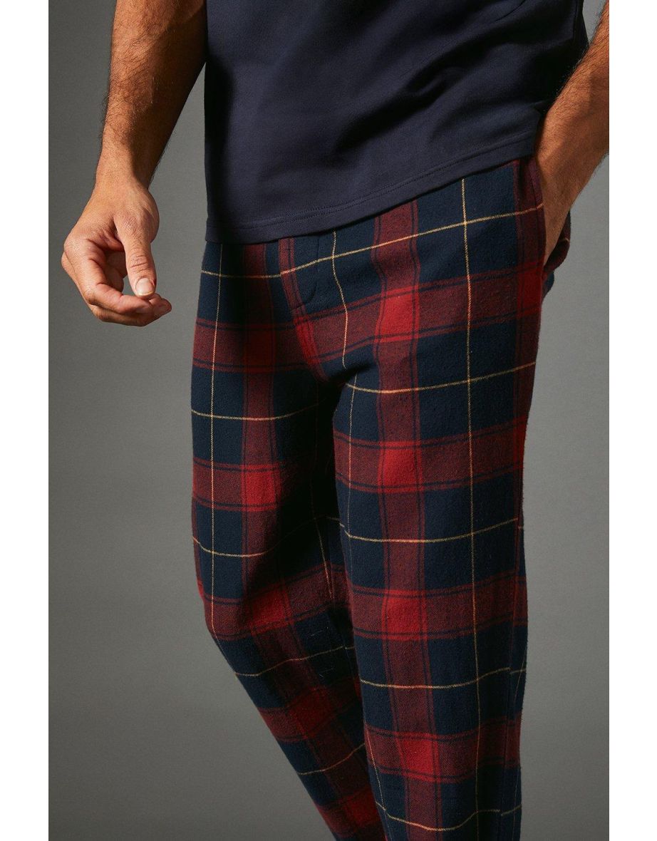 Red Brushed Check Pyjama Bottoms - 3