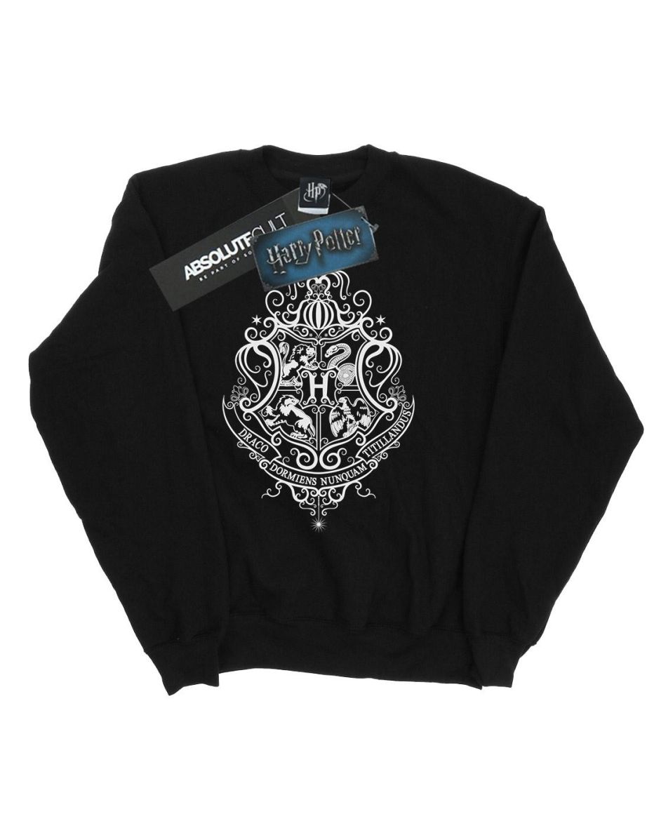 Harry Potter Boys Hogwarts Draco Dormiens Crest Sweatshirt - Black - 3