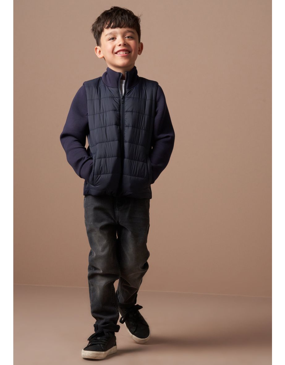 Kobe Navy Quilted & Jersey Jacket