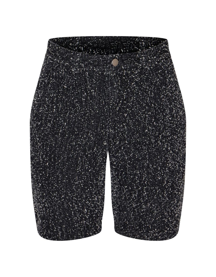 Dark Grey Bobble Denim Baggy Cargo Shorts - 5